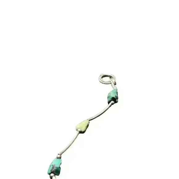 Faux Turquoise and silver necklace about 18 inches - Picture 5 of 12